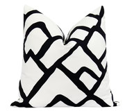 Zimba Ebony Black Abstract Throw Pillow | Land of Pillows
