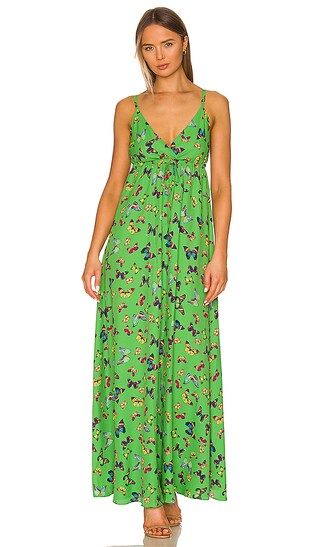 Sachi Drawstring Dress in Pop Green Multi Flutter | Revolve Clothing (Global)