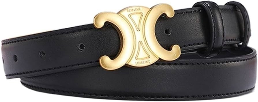 XRSYSM Women Skinny Leather Belt- Ladies Casual Jeans Belt Metal Buckle Formal All-match Belt (Co... | Amazon (UK)