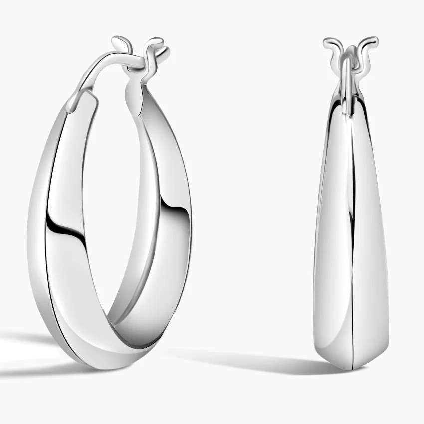 Knife Edge Hoop Earrings in Silver | Brilliant Earth