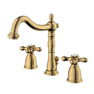 Heritage 8 in. Widespread 2-Handle Bathroom Faucet in Polished Brass | The Home Depot