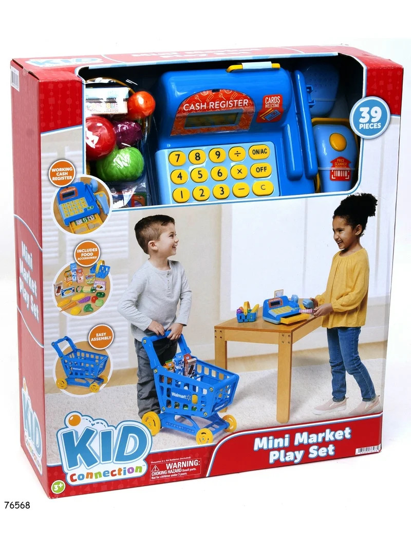 Kid Connection Supermarket Mini Market Playset 39 Pieces Toddler Toys Made from Durable Plastic -... | Walmart (US)