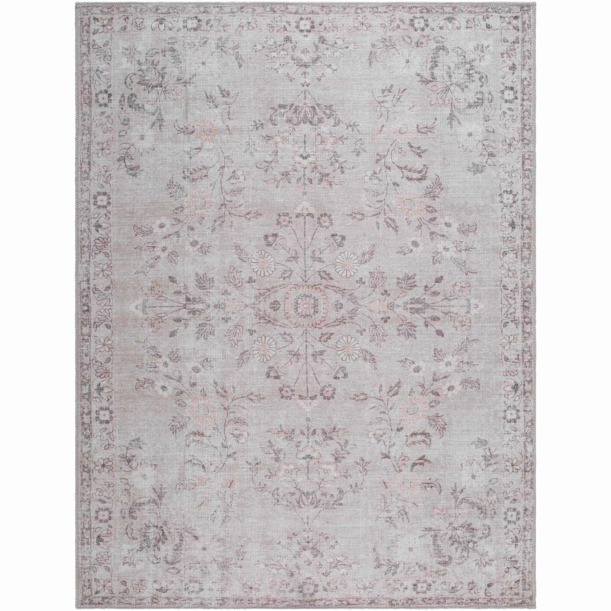 My Texas House Everyday Living Blair Traditional Floral Indoor Washable 5' x 8' Area Rug | Walmart (US)