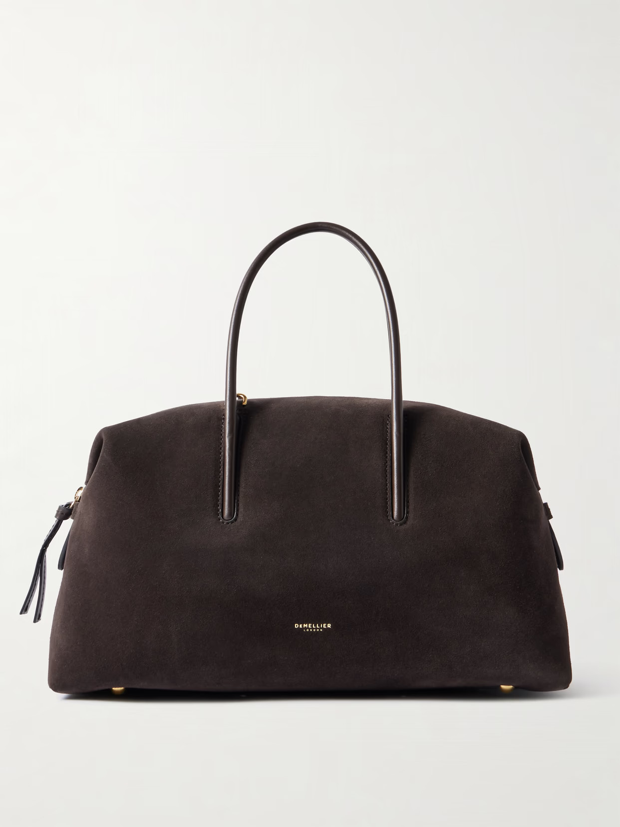 DeMellier - The Midi Stockholm Medium Leather-trimmed Suede Tote Bag - Chocolate | NET-A-PORTER (UK & EU)