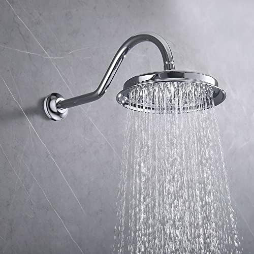 Chrome 9inch Round Antique Rain Shower Head with 13" Curved Shower Arm and Swivel Ball, Drettyer ... | Amazon (US)