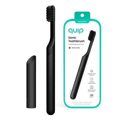 quip Sonic Electric Metal Toothbrush and Travel Case - Black | Target
