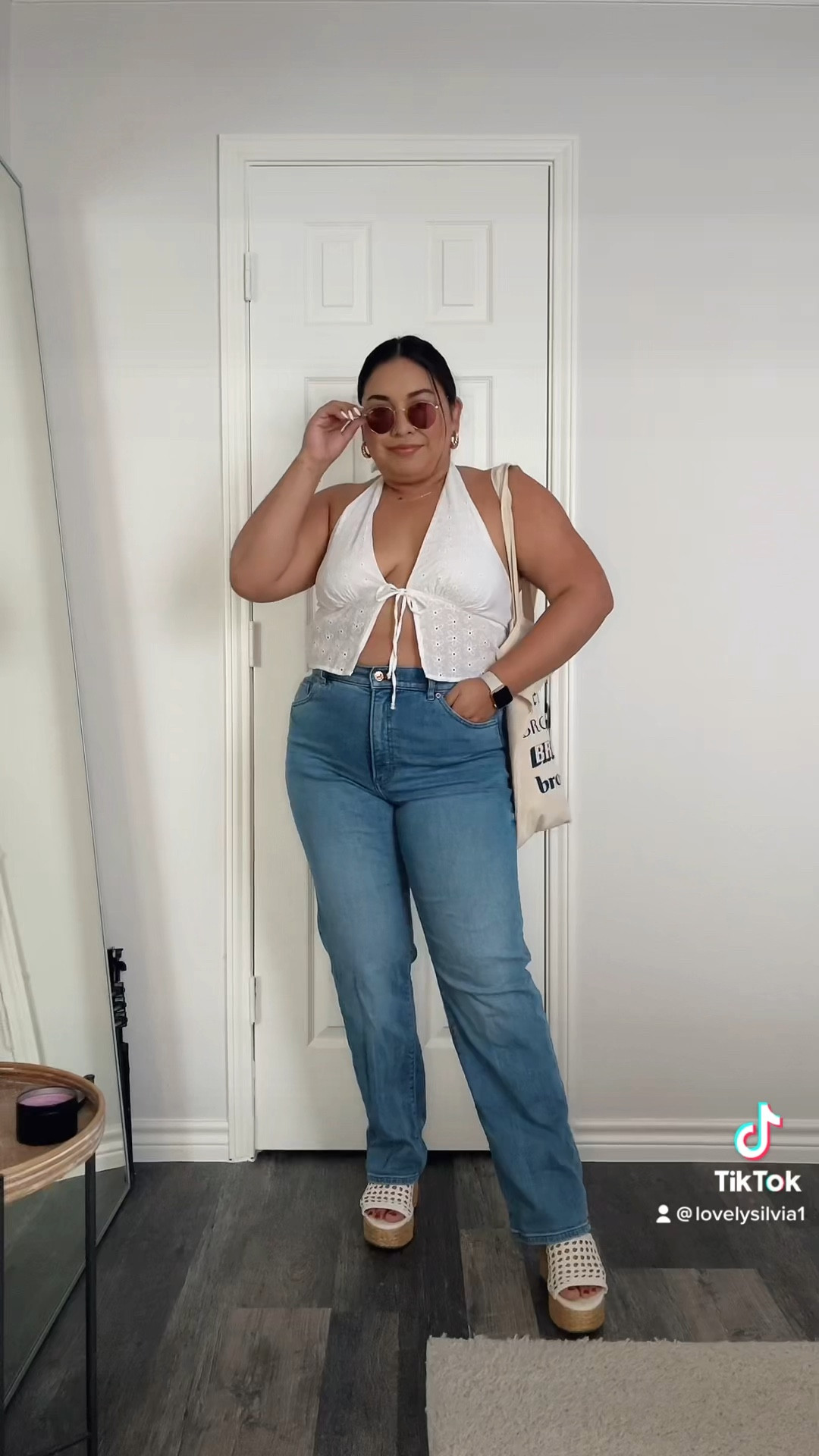 30 Days of Outfits: Day 6 would be a great brunch outfit 🤍

white eyelet top, high waisted jeans, white espadrilles, summer outfit, spring outfit, pink round sunglasses, gold jewelry 

#LTKsalealert #LTKunder100 #LTKstyletip