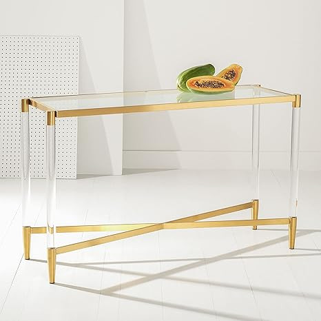 SAFAVIEH Couture Home Collection Kyla Glam Gold Acrylic Entryway Foyer Living Room Console Table ... | Amazon (US)
