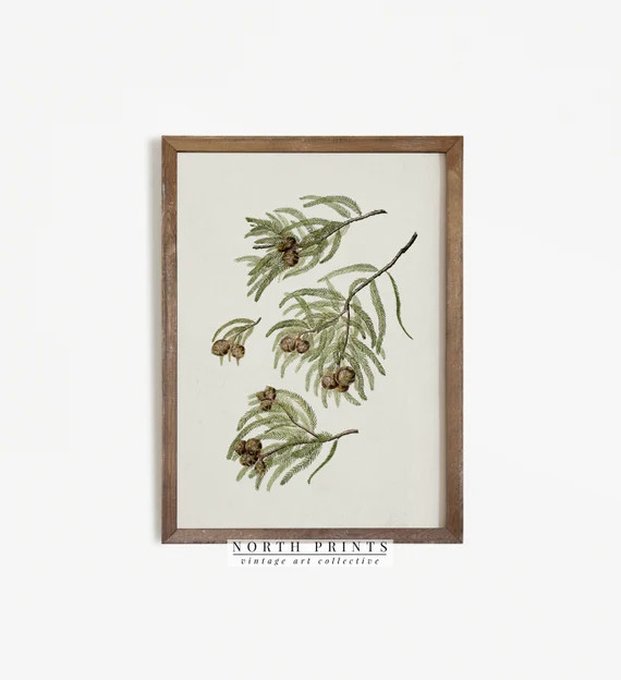 Winter Botanical Art  Country Christmas Wall Decor PRINTABLE | Etsy | Etsy (US)