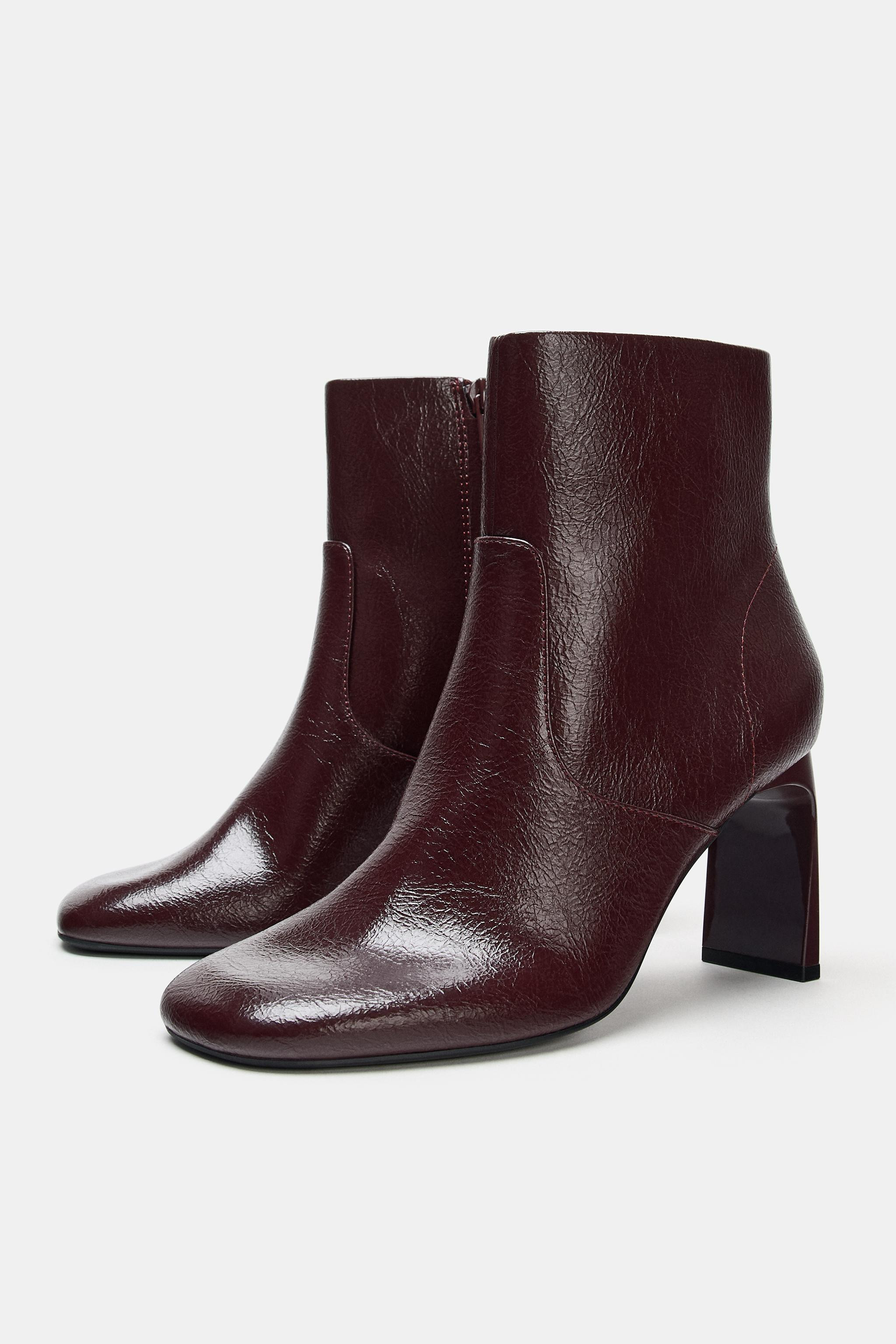 ROUND TOE HEELED ANKLE BOOTS | Zara US