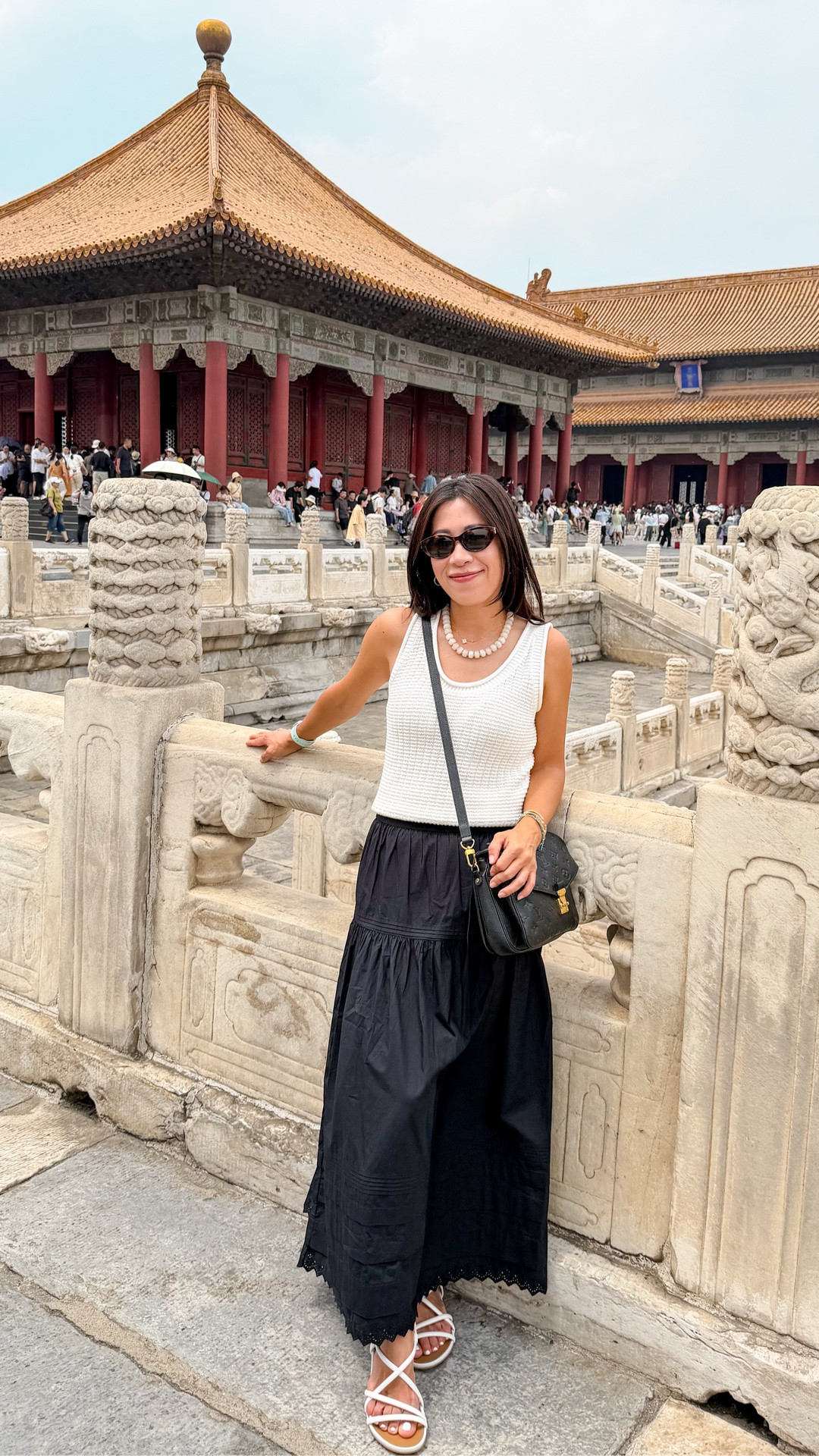 What I wore for sightseeing in Beijing.  
Linen skort, sweater vest, maxi skirt 

@Quince

#LTKOver40 #LTKTravel