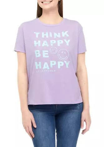 Junior's Short Sleeve Think Happy Be Happy Graphic T-Shirt | Belk
