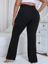 SHEIN Unity Plus Solid Flare Leg Pants | SHEIN