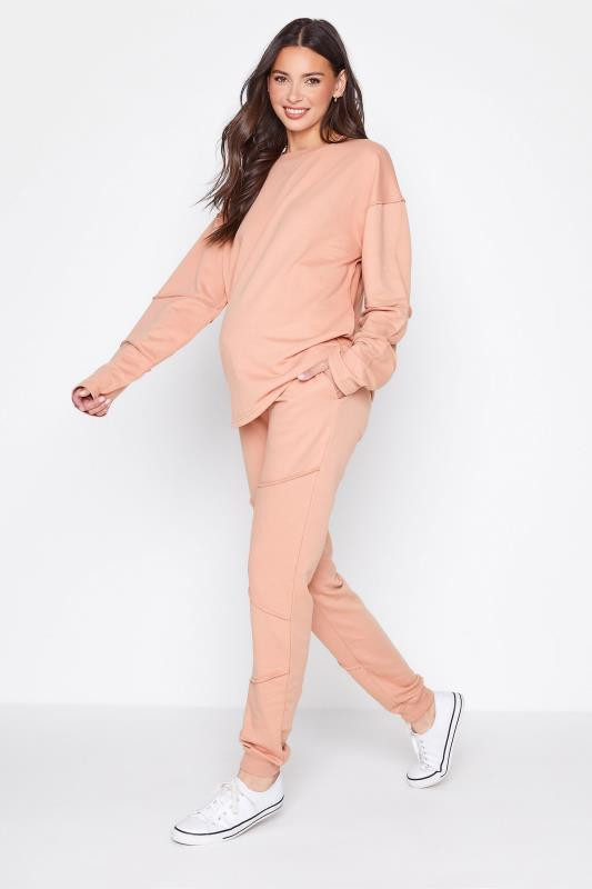 LTS Tall Maternity Pink Exposed Seam Lounge Set | Long Tall Sally