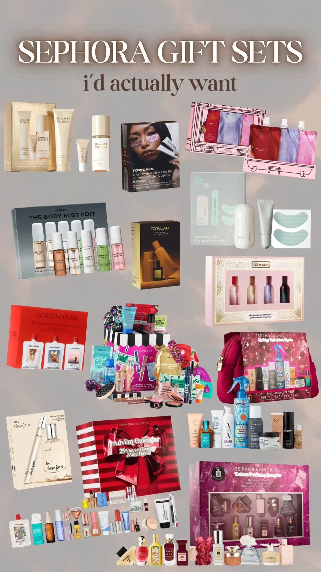 @sephora gift sets i'd ACTUALLY want to receive!!! 

 