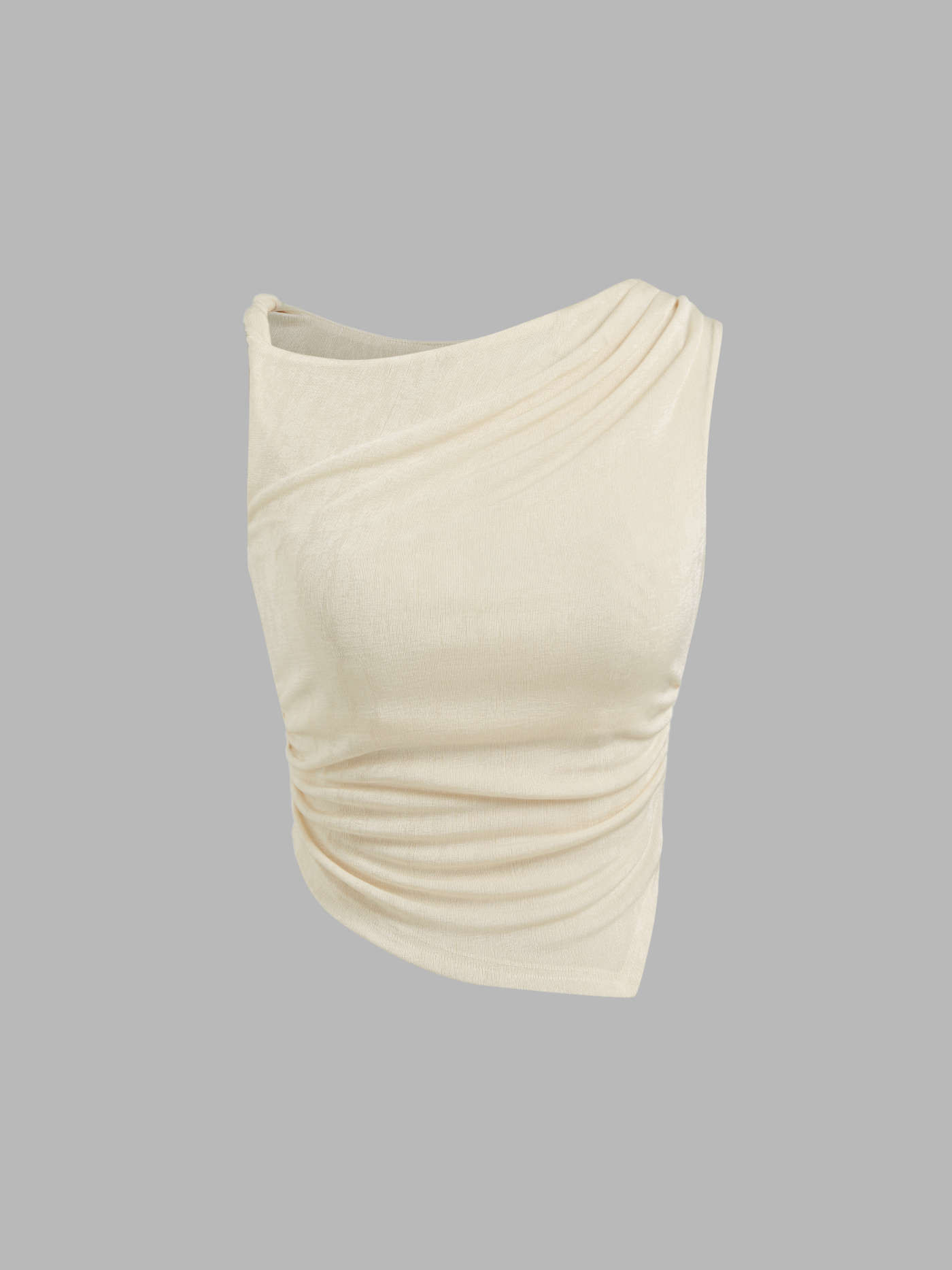 Asymmetrical Neck Ruched Tank Top | Cider