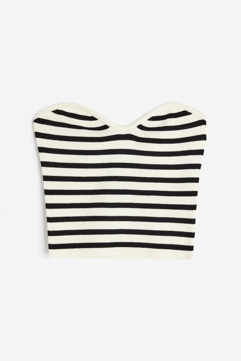 H & M - Tubetop in Rippstrick - Weiß - Damen | H&M (DE, AT, CH, NL, FI)