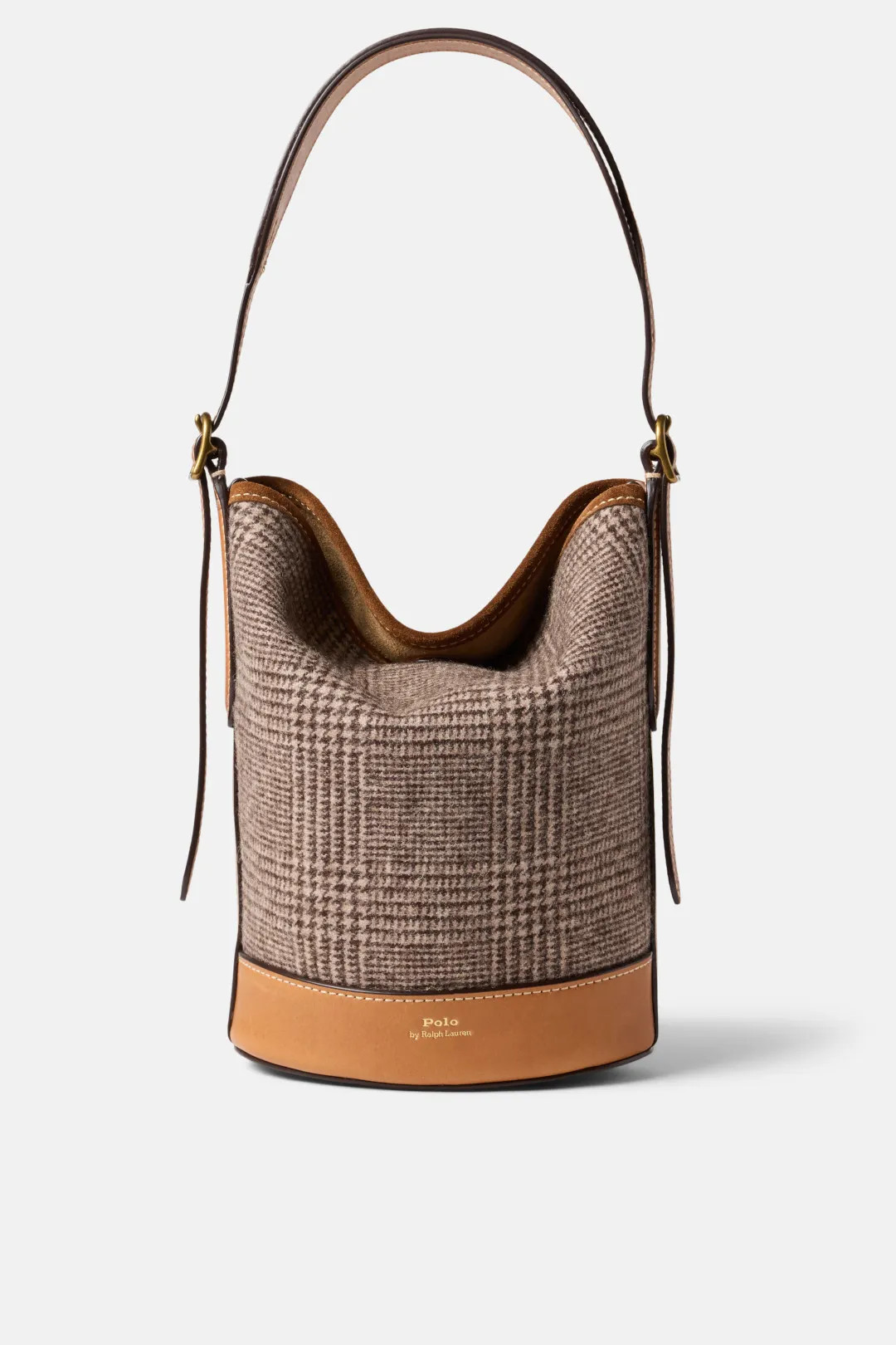 Wool Glen Plaid & Suede Bucket Bag | Rent the Runway