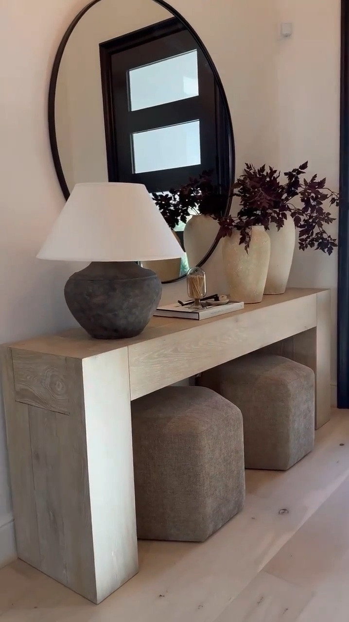 

Let’s talk entryway styling ☺️

To achieve balanced scaling in a room, incorporate larger accessories like vases to create visual harmony. Smaller accessories can make a space feel cluttered, as they often require more items to fill empty areas.

In larger spaces, choose larger furniture pieces, such as my 72-inch console table, which surpasses the standard length at around 60 inches. 🤎 For smaller spaces, select furniture with greater depth and height to create the illusion of larger-scale pieces. 🫶🏽

#LTKSaleAlert #LTKHome #LTKStyleTip