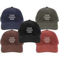 Custom Corduroy Hat, Personalized Cap Embroidered With Logo Text, Dad Baseball Hat Gift | Etsy (US)