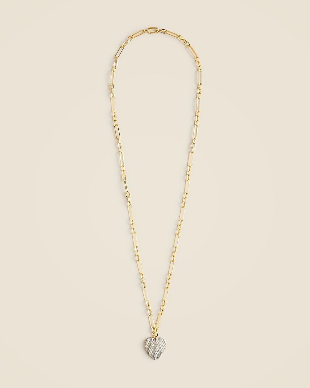 Pavé heart charm necklace | J. Crew US