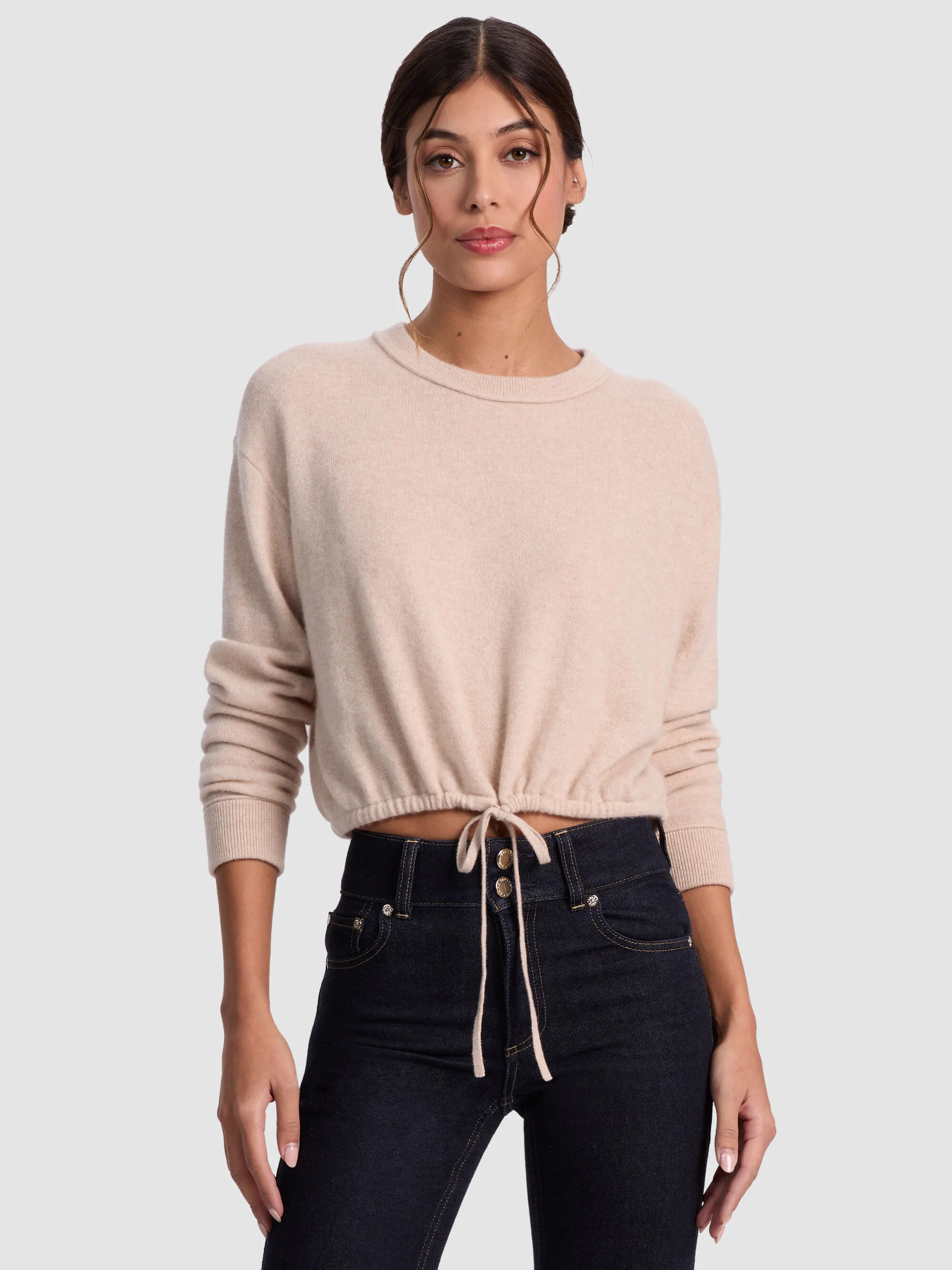 BERNETTA CROPPED CASHMERE PULLOVER | Alice + Olivia