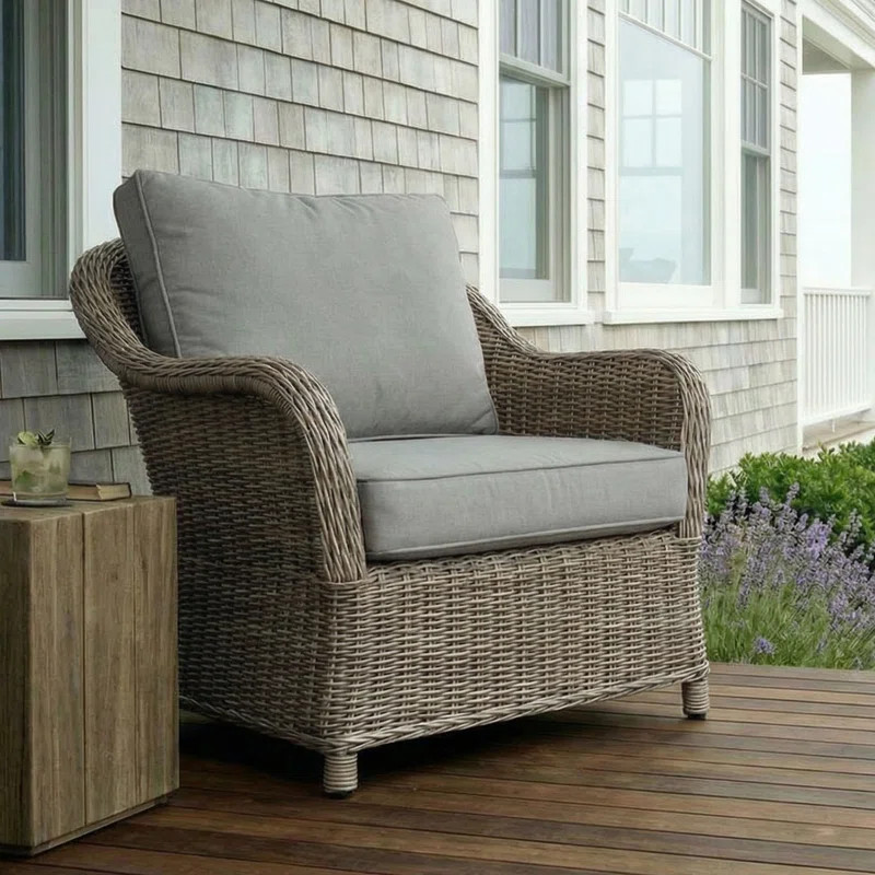 Martha Stewart Lily Pond All-Weather Club Chair With Back And Seat Cushions | Wayfair North America
