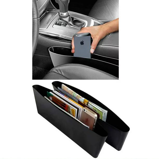 2 Pc Console Filler Seat Catcher Box Caddy Car Organizer Gap Slit Pocket Storage | Walmart (US)