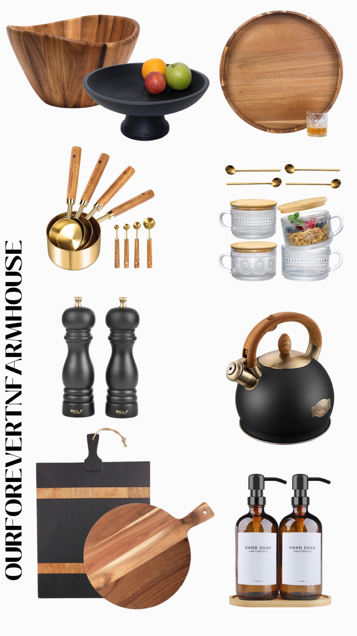 Kitchen finds I love. Black, wood, and gold 

#LTKhome