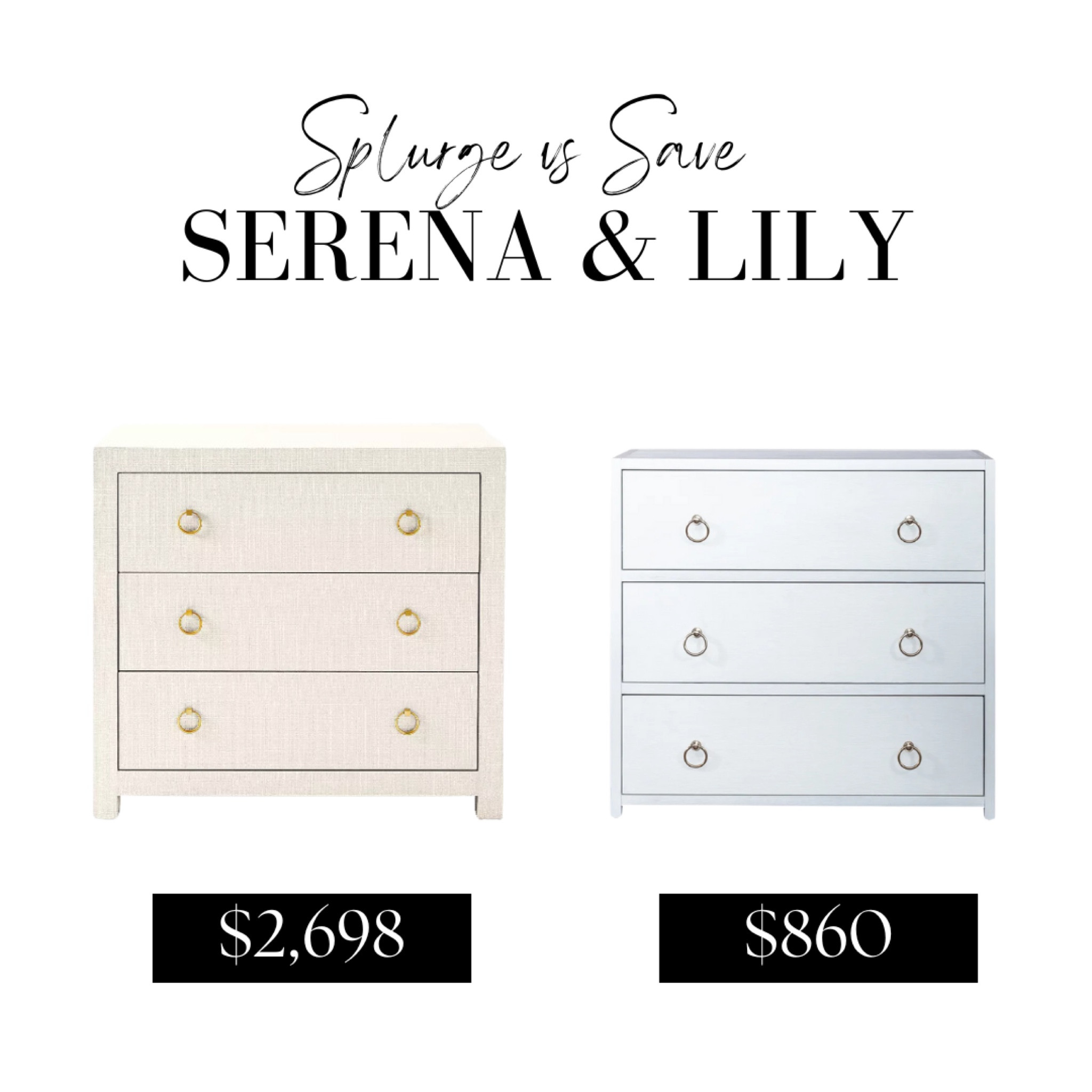 Serena and Lily look for less! Save vs splurge, Serena and Lily driftway chest, Serena and Lily dresser, coastal home furniture 

#LTKHome