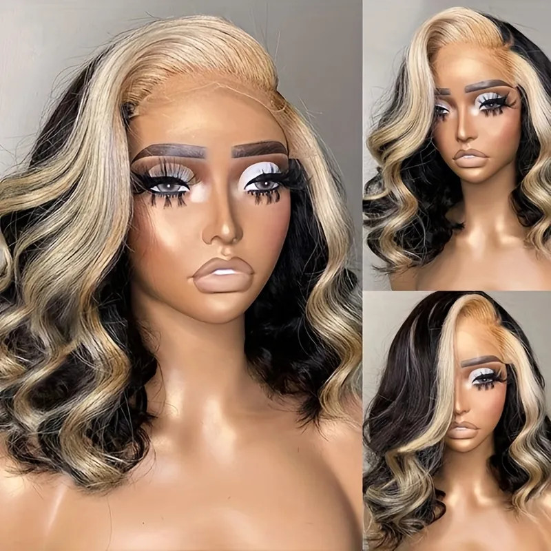 Premium 180% Density Blonde Skunk Stripe 13x4 Swiss HD Transparent Lace Wig With Blonde Highlight... | Temu Affiliate Program