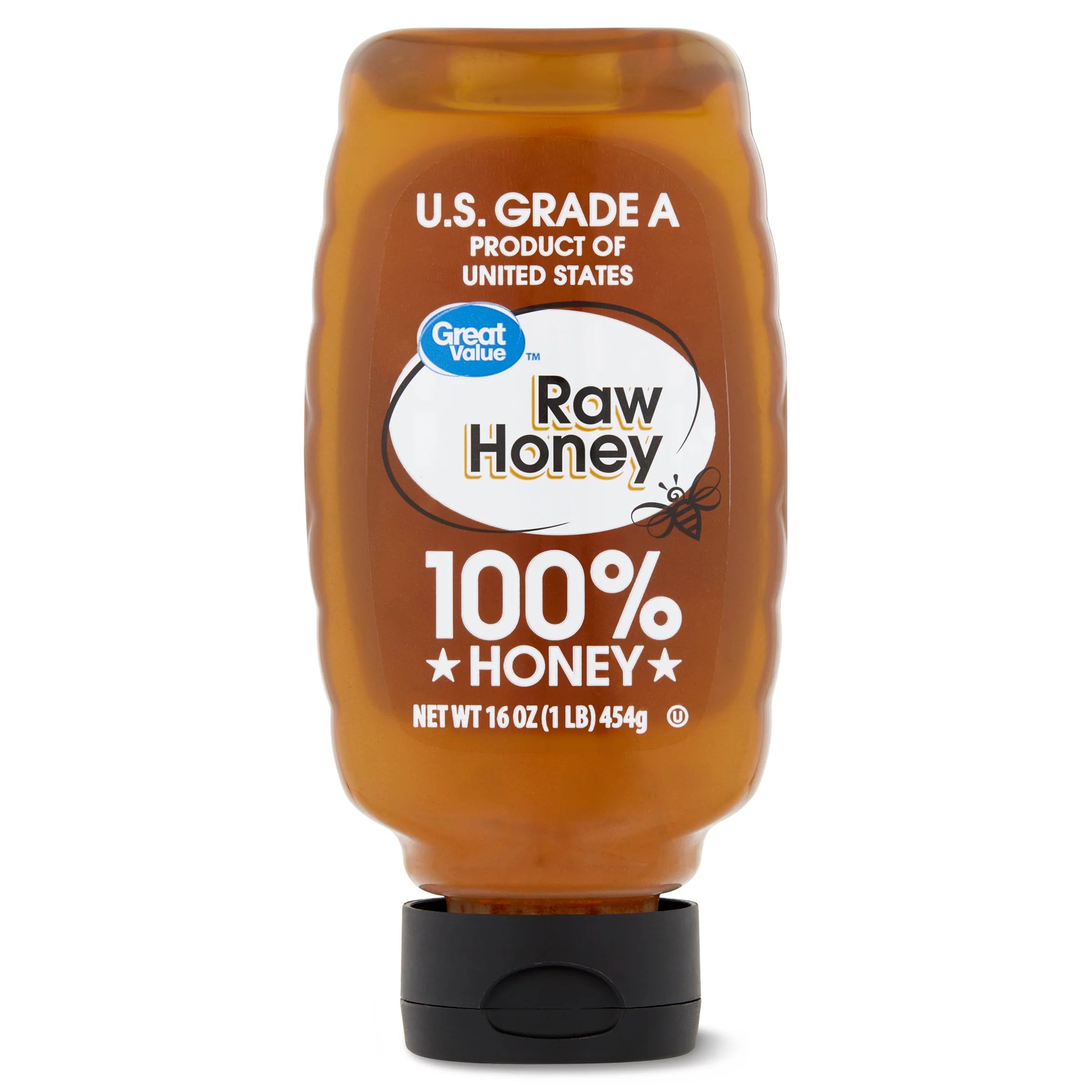 Great Value Raw Honey, 16 oz Inverted Plastic Bottle - Walmart.com | Walmart (US)