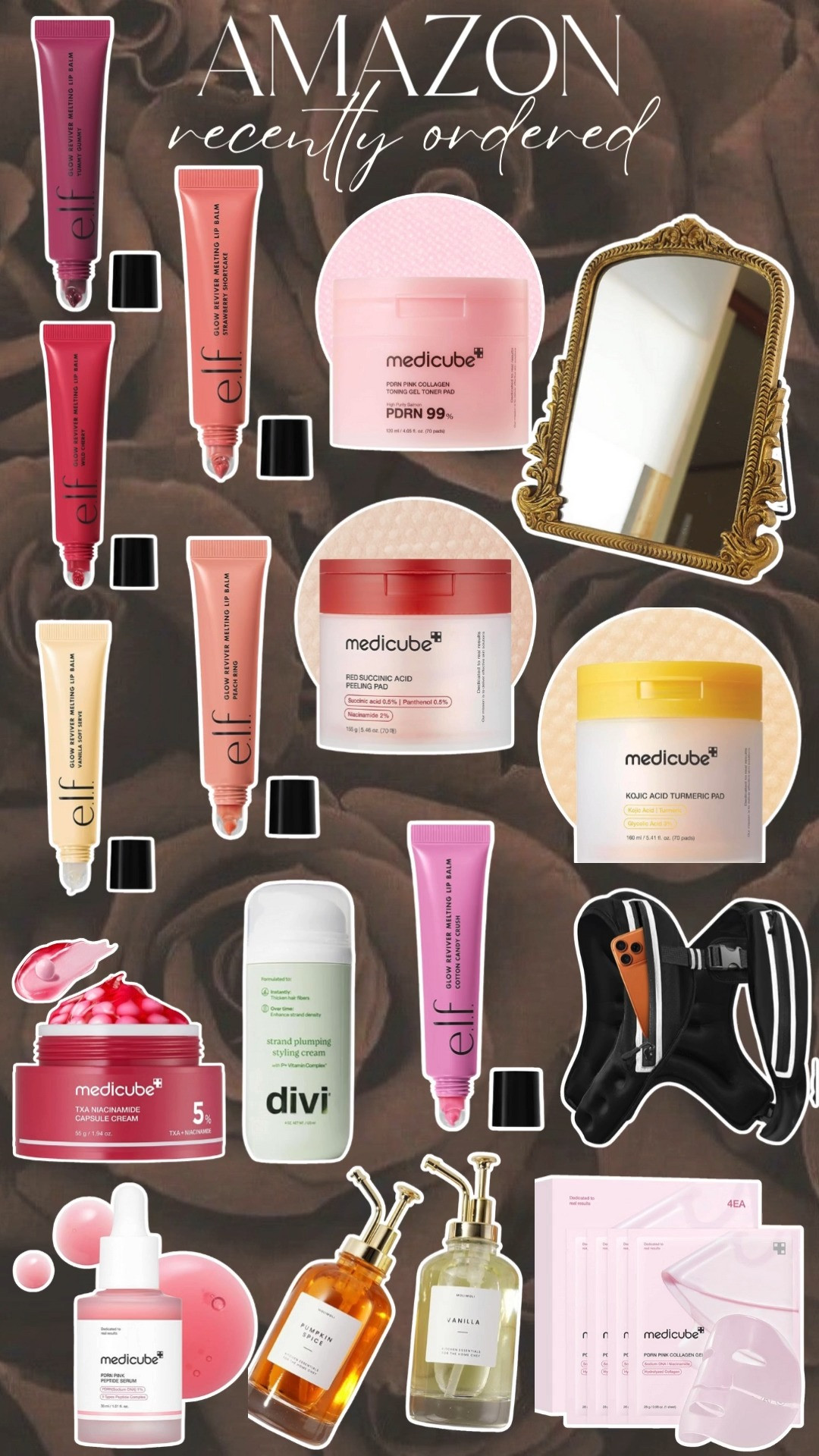 amazon. recently ordered. elf lip reviver. lipgloss. skincare. medicube. weighted vest. mirror. divi. coffee syrup dispenser. trending. best sellers. viral.  

 #LTKSeasonal #LTKFindsUnder50 #LTKFindsUnder100