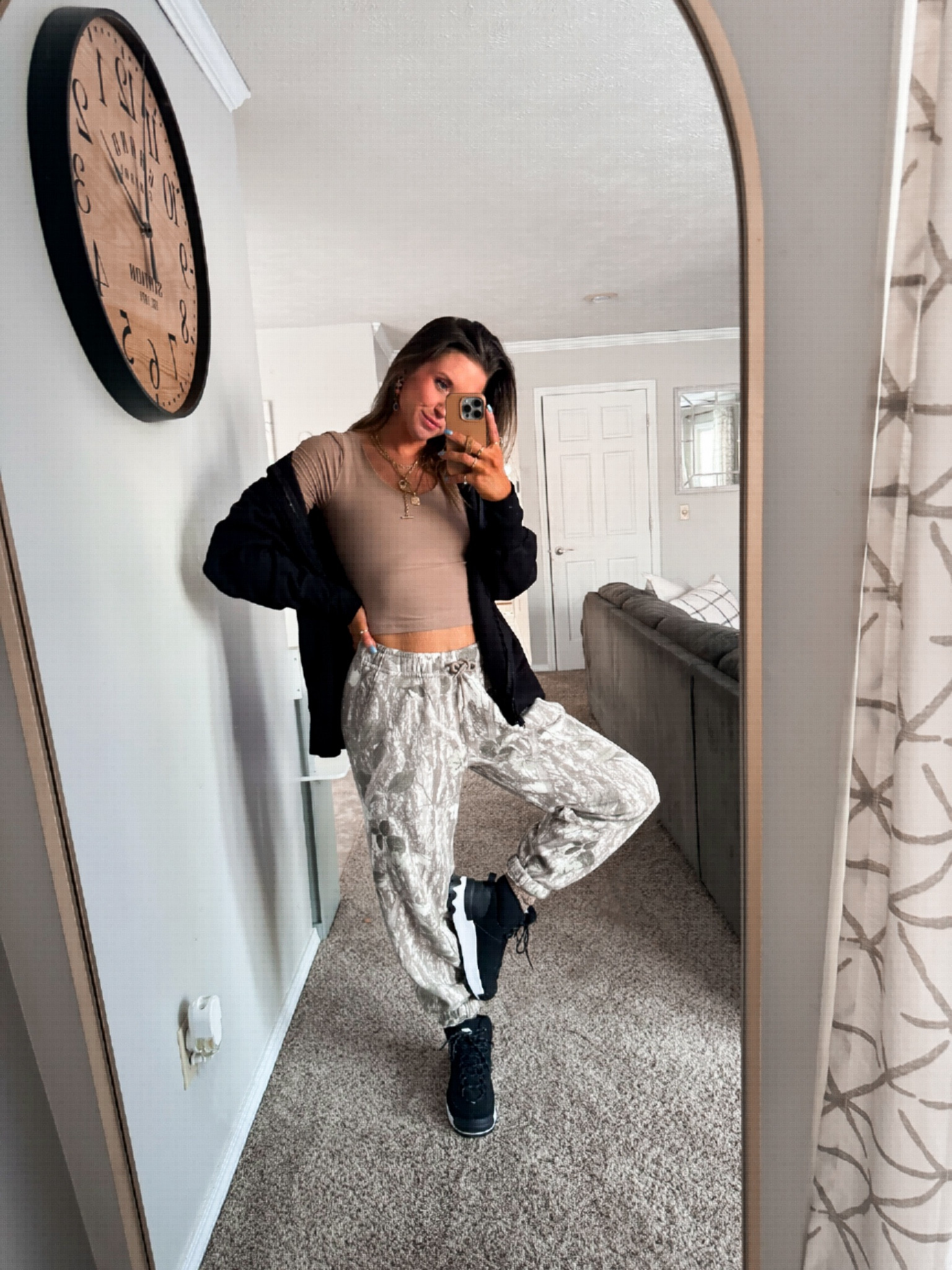 Cozy winter outfit from when temps were in the negatives 🤌🏼 | Abercrombie men’s sweatpants are SO. COMFY. | Nike boots | Target zip up | Amazon fitted cropped butter soft long sleeve 

#winterstyle #fashiondiary #comfylook #outfitlook #ootd 

#LTKfindsunder100 #LTKstyletip #LTKSeasonal