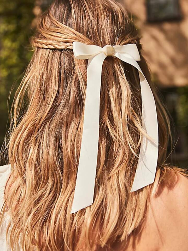 1 Pc Satin Hair Bow Barrette Clip - Trendy Bowknot Hair Accessories | SHEIN