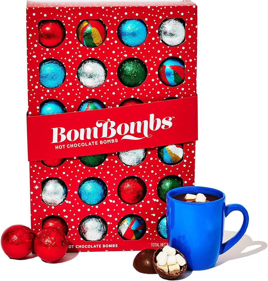 Bombombs, Hot Chocolate Bomb Gift Set, 5 Flavors in Colorful Wrappers; Fudge Brownie, Caramel Can... | Amazon (US)