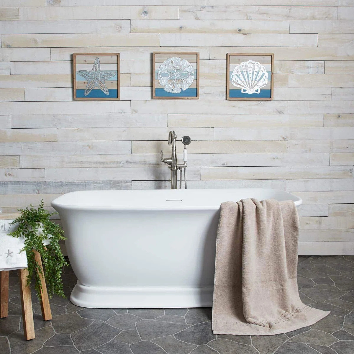 Fireclay 67'' x 31.5'' Freestanding Soaking Acrylic Bathtub CHD63PBM | Wayfair North America