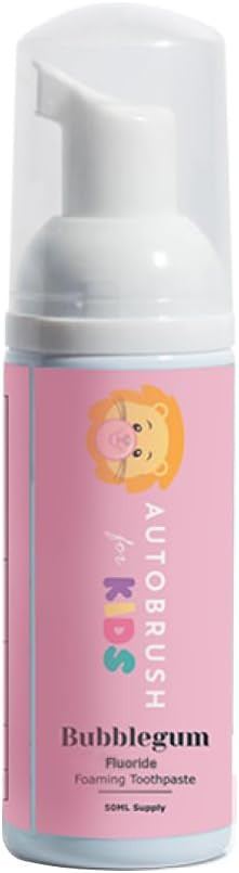 Autobrush Fluoride Foaming Toothpaste for Kids, Bubblegum Flavor, Whitening & Deep Cleaning, Trav... | Amazon (US)