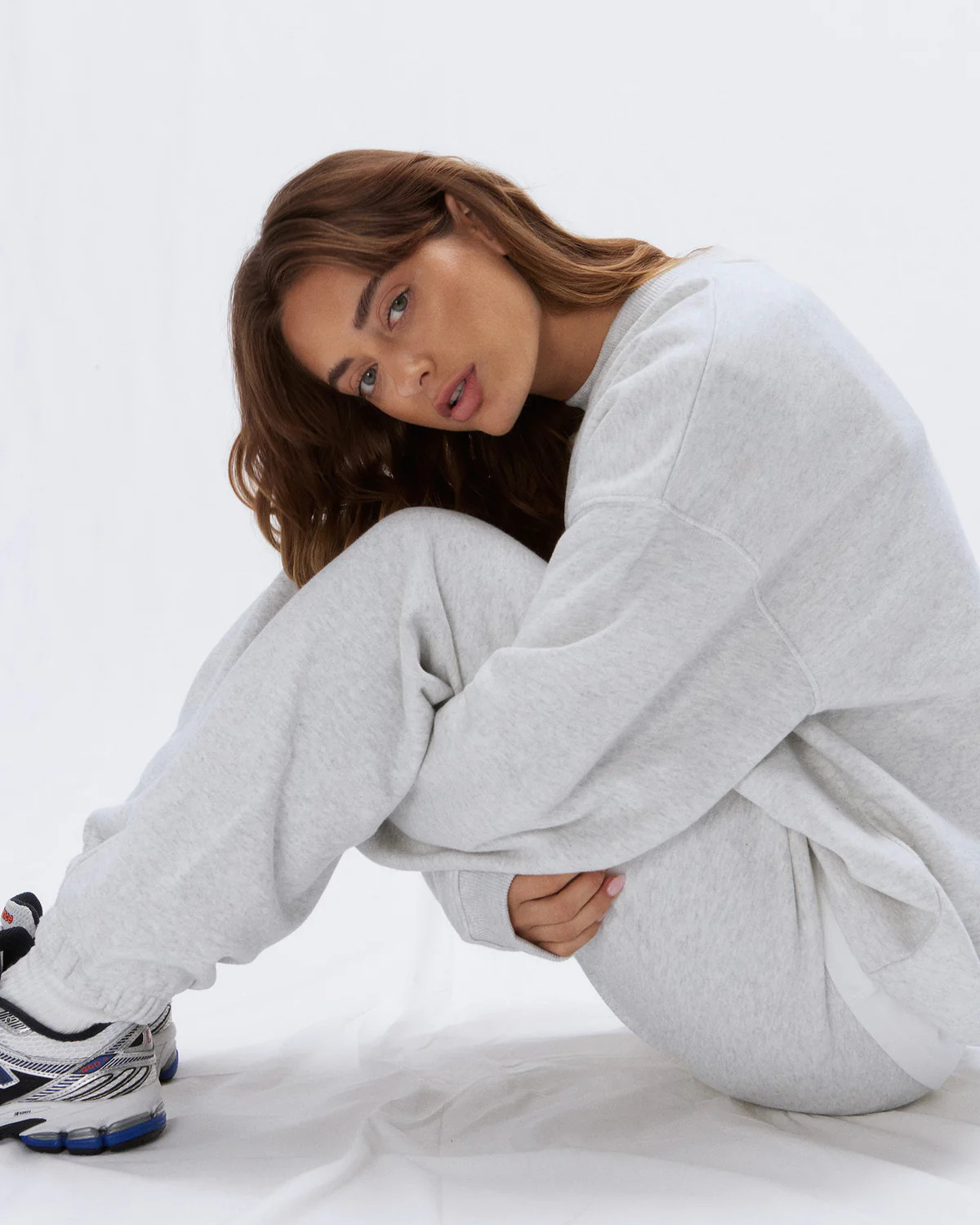 ADA Oversized Sweatshirt - Light Grey Melange | Adanola UK