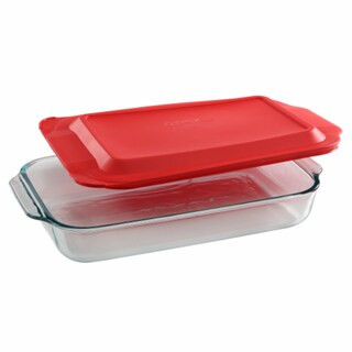 Pyrex® Sculpted Oblong Dish with Lid - Red/Clear | Kroger