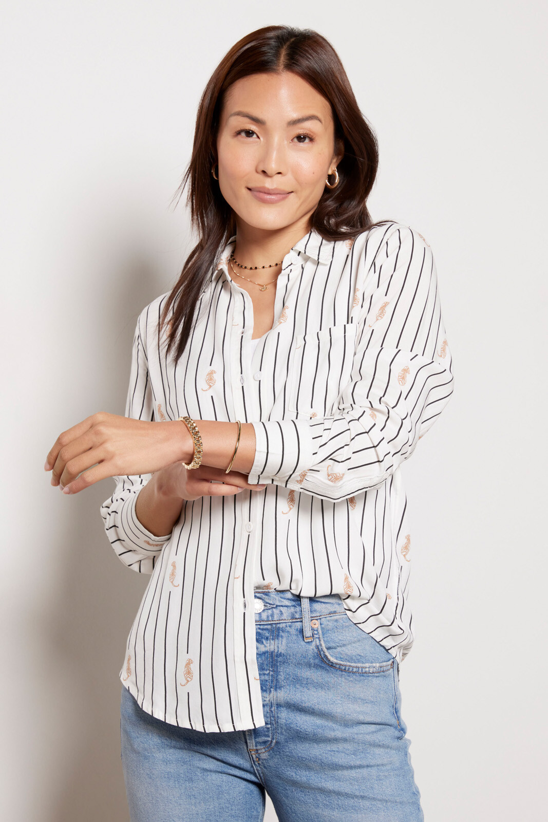 Kathryn Striped Tiger Shirt | Evereve