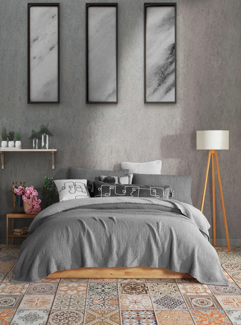 Soft King 4 Layer Gauze Custom Size Muslin Bedcover, OEKO-TEX Certified Bedspread, Organic Cotton... | Etsy (US)