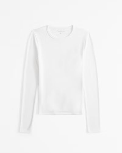 Long-Sleeve Luxe Cozy Tuckable Lounge Crew Top | Abercrombie & Fitch (US)