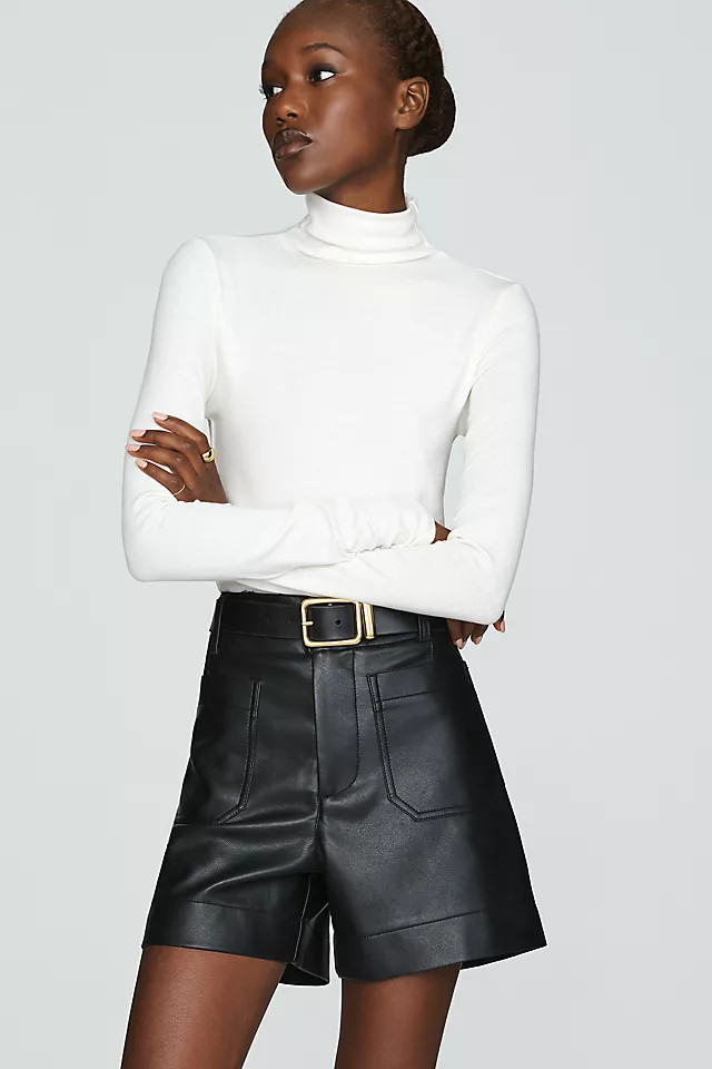 Maeve Colette Faux-Leather High-Rise Shorts | Anthropologie (US)