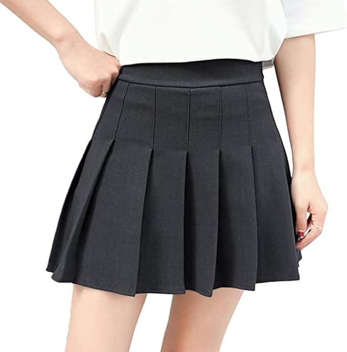 Women's Girls High Waisted Pleated Skater Tennis School Skirt Uniform Skirts with Lining Shorts | Amazon (US)