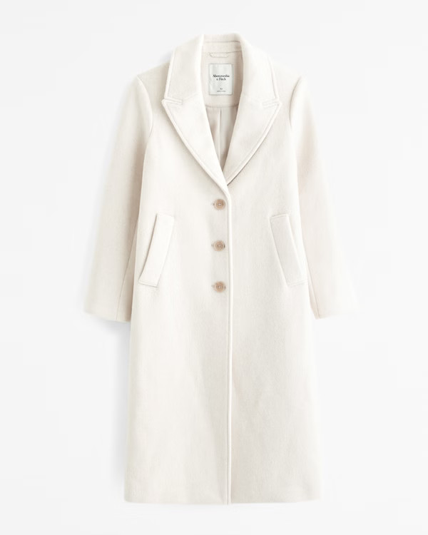 Women's Wool-Blend Tailored Topcoat | Women's Coats & Jackets | Abercrombie.com | Abercrombie & Fitch (US)