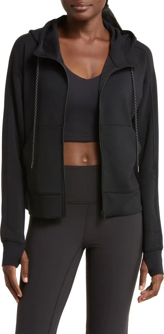 Intention Boxy Modal Blend Zip-Up Hoodie | Nordstrom