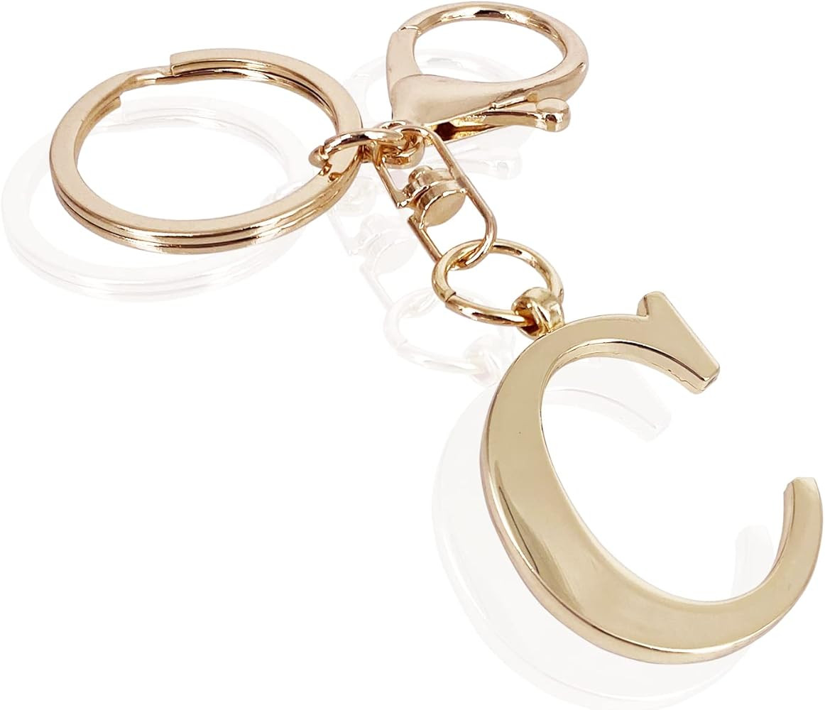 LAXPICOL Gold Letter A-Z Keychain for Women Bag Charms Purse Charms For Handbags Metal Alphabet I... | Amazon (US)