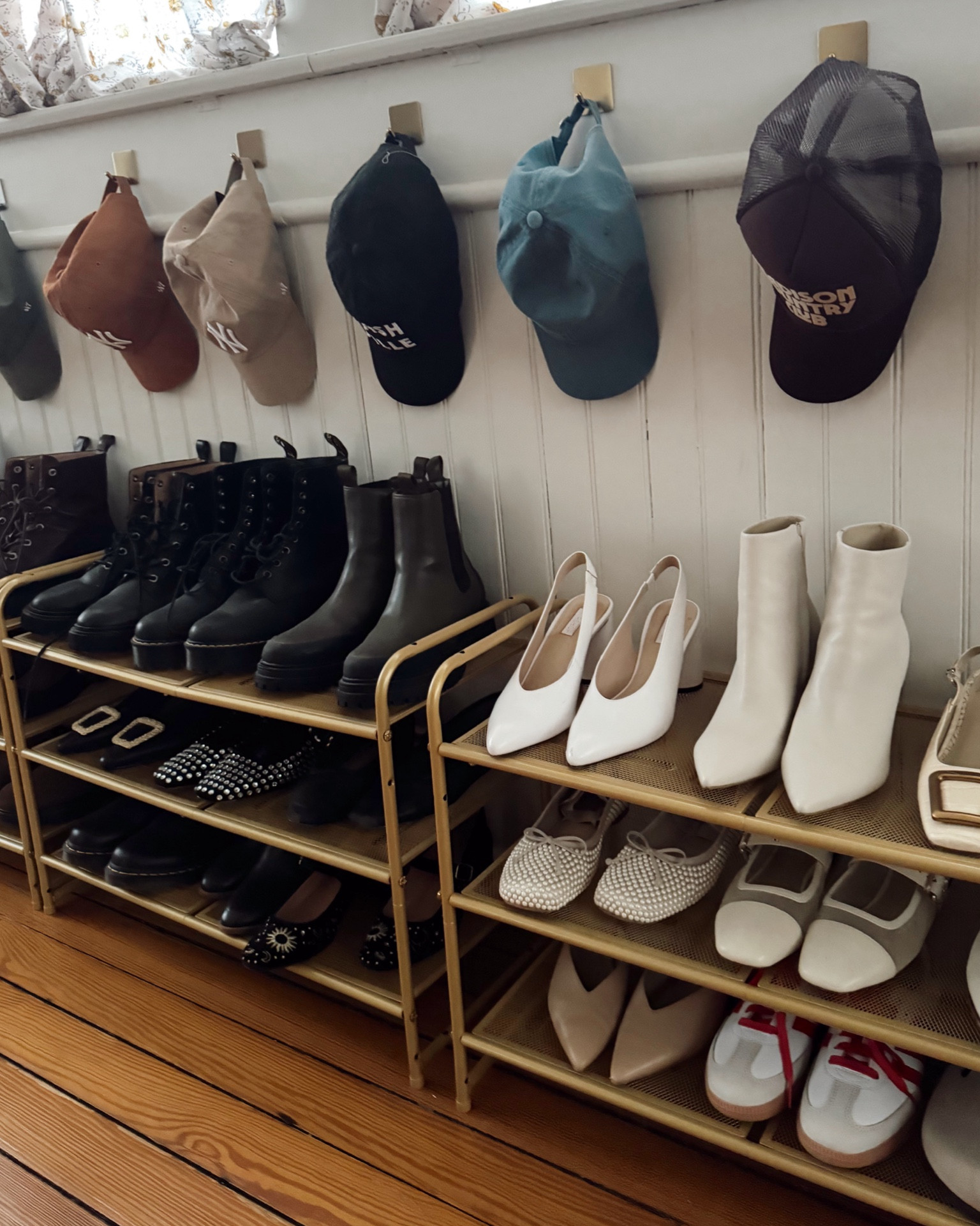 Shoe racks & adhesive hooks I used for my hats.

#LTKFindsUnder50 #LTKHome