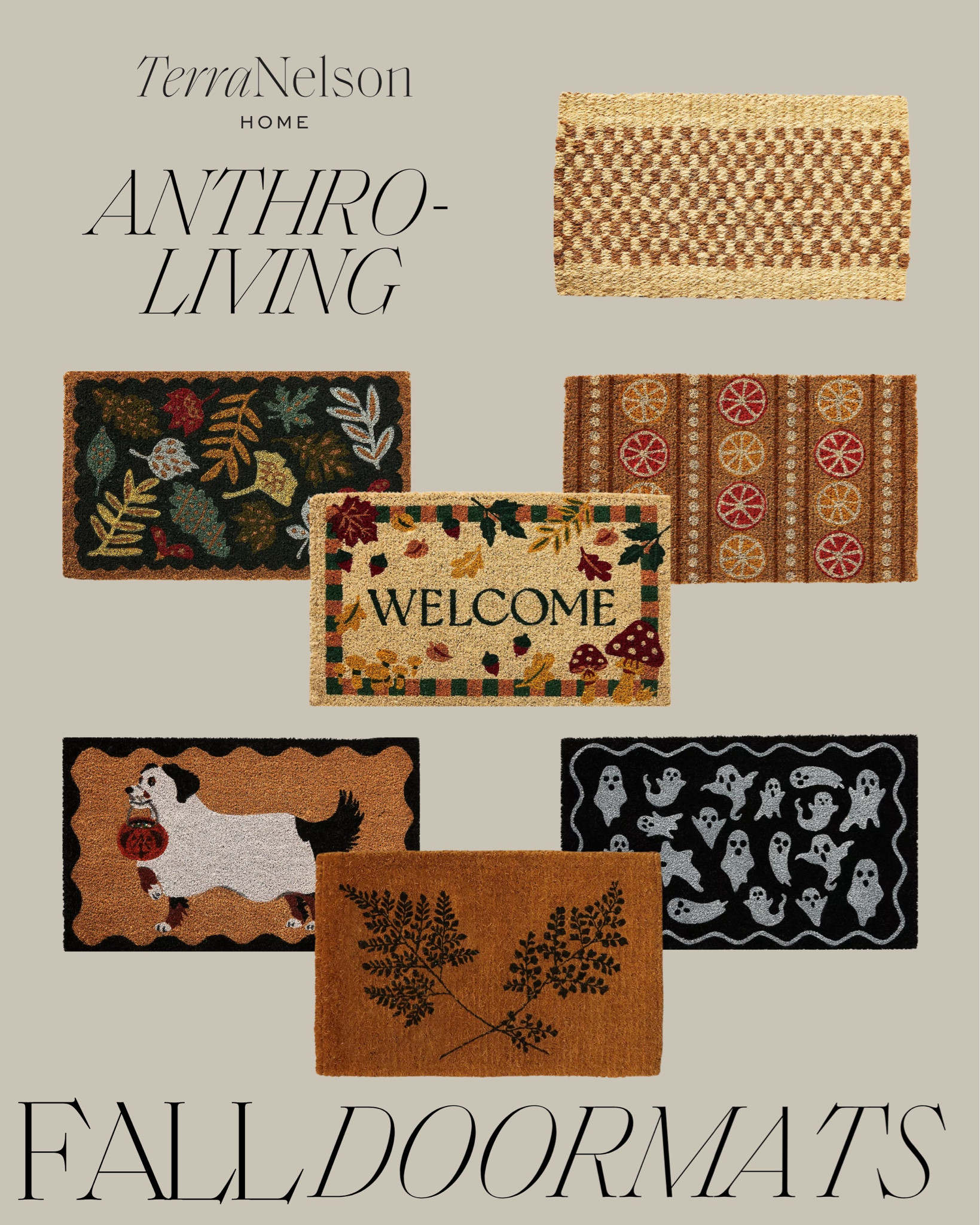 Fall Doormats from Anthropologie!

Anthropology Home / Anthro-Living Fall / Fall Home / Fall Home Decor / Fall Decorative Accents / Fall Throw Pillows / Fall Throw Blankets / Neutral Home / Neutral Decorative Accents / Living Room Furniture / Entryway Furniture / Fall Greenery / Faux Greenery / Fall Vases / Fall Colors /  Fall Area Rugs / Pumpkin Decor / Halloween Decor / Halloween Kitchen / Aesthetic Halloween

#LTKHome #LTKStyleTip #LTKSeasonal